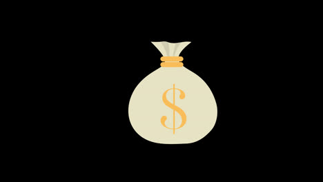 A-money-bag-with-a-dollar-sign-icon-concept-loop-animation-video-with-alpha-channel