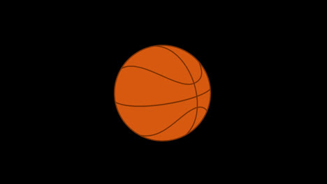 Ein-Basketball-Symbol-Konzept-Loop-Animationsvideo-Mit-Alphakanal