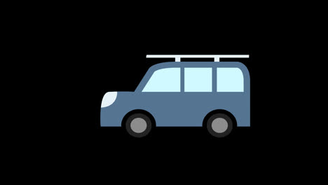 SUV-Auto-Icon-Loop-Animationsvideo,-Transparenter-Hintergrund-Mit-Alphakanal
