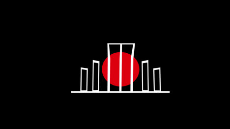 Shahid-Minar-Icon-Konzept-Loop-Animationsvideo-Mit-Alphakanal