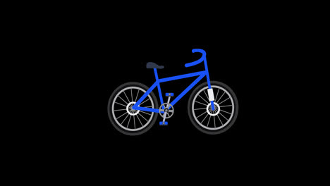 Una-Bicicleta-Azul-Con-Animación-De-Concepto-De-Icono-De-Ruedas-Negras-Con-Canal-Alfa