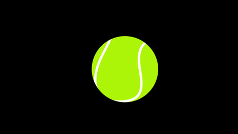 A-green-tennis-ball-with-white-lines-icon-concept-loop-animation-video-with-alpha-channel