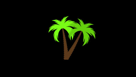 Palmen-Tropischen-Urlaub-Symbol-Konzept-Animation-Mit-Alpha-Kanal