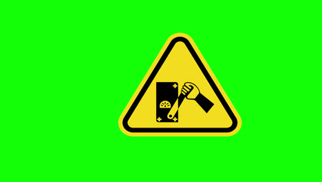 Un-Triángulo-Amarillo-Advertencia-Precaución-Apagar-Icono-De-Signo-Animación-Conceptual-Con-Canal-Alfa