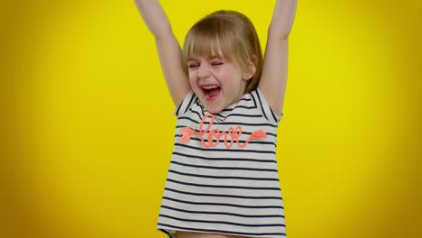 Little-teen-child-kid-girl-celebrate-success-win-scream-rejoices-doing-winner-hands-gesture-say-Yes