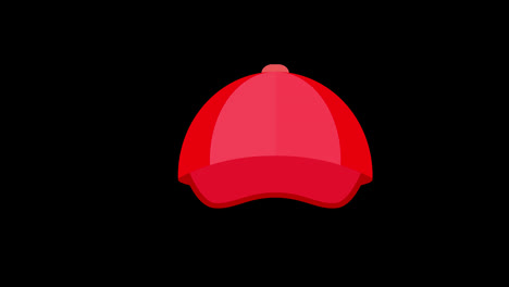 Eine-Konzeptanimation-Mit-Einem-Symbol-Für-Eine-Rote-Baseballkappe-Mit-Alphakanal