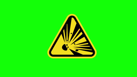 Triángulo-Amarillo-Precaución-Advertencia-Advertencia-Explosivos-Símbolo-Signo-Icono-Concepto-Animación-Con-Canal-Alfa
