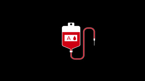 Blutbeutel-Symbol-Für-Medizinische-Geräte,-Konzept-Loop-Animationsvideo-Mit-Alphakanal