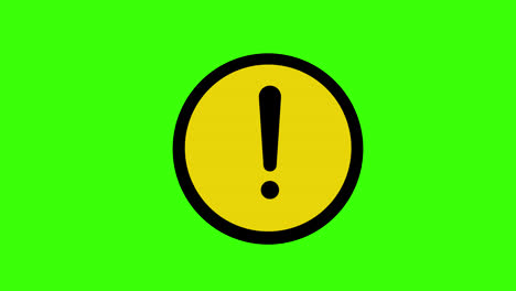 A-yellow-and-black-sign-with-a-exclamation-mark-icon-concept-animation-with-alpha-channel