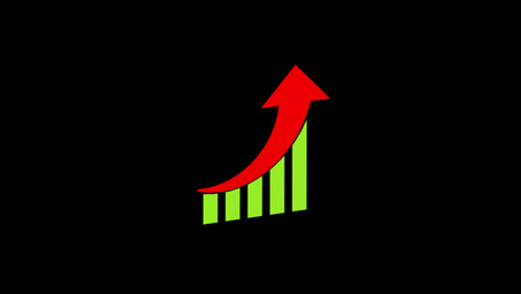 Uptrend-Line-Graph-Chart-Rising-Animation-Loop-Motion-Graphics-Video-Transparent-Background-With-Alpha-Channel