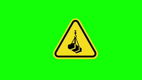 Gelbes-Dreieck-Vorsicht-Warnung-Vorsicht-Overhead-Last-Symbol-Zeichen-Symbol-Konzept-Animation-Mit-Alpha-Kanal