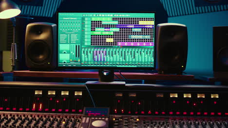 Empty-soundproof-control-room-in-professional-recording-studio