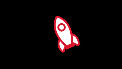 Raumschiff-Raketensymbol-Konzept-Loop-Animationsvideo-Mit-Alphakanal