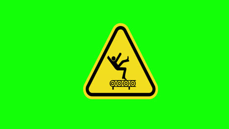 yellow-triangle-Caution-warning-Fall-Hazard-From-Conveyor-Symbol-Sign-icon-concept-animation-with-alpha-channel
