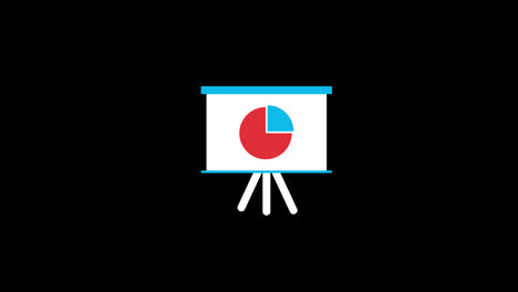 Tafel-Mit-Einem-Kreisdiagramm-Symbol-Konzept-Loop-Animationsvideo-Mit-Alphakanal