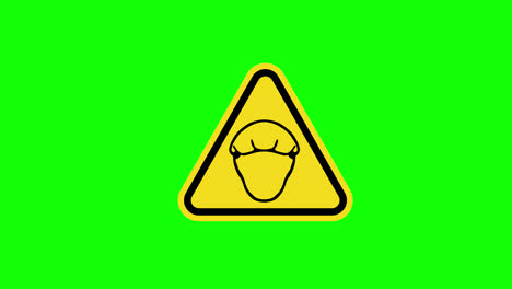 Triángulo-Amarillo-Usar-Redecilla-Símbolo-Signo-Icono-Animación-Concepto-Con-Canal-Alfa