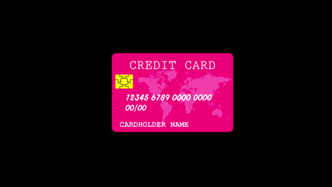 Eine-Bankkreditkarte-Mit-Einer-Weltkartensymbol-Konzeptanimation-Mit-Alphakanal