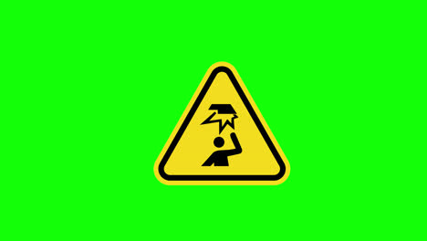 Gelbes-Dreieck-Vorsicht-über-Dem-Hindernis-Warnzeichen-Symbol-Konzept-Animation-Mit-Alphakanal