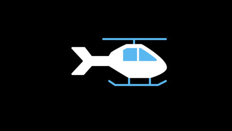Ein-Weiß-blauer-Hubschrauber-Mit-Einer-Propellersymbol-Konzeptanimation-Mit-Alphakanal