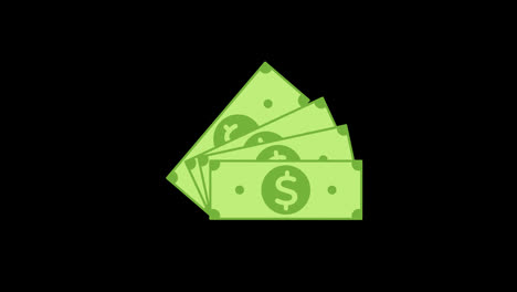 Dollar-sign,-money-dollar-icon-concept-loop-animation-video-with-alpha-channel