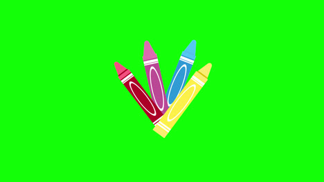 A-group-of-crayon-icon-concept-loop-animation-video-with-alpha-channel