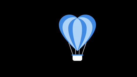 Heißluftballon-Symbol-Animationskonzept,-Transparenter-Hintergrund-Mit-Alphakanal