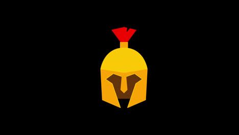 a-yellow-helmet-with-a-red-crown-on-top,-knight-wearing-helmet-icon-concept-animation-with-alpha-channel