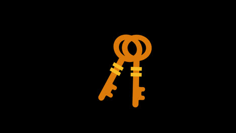 Ein-Schlüsselpaar-Symbol-Konzeptanimation-Mit-Alphakanal
