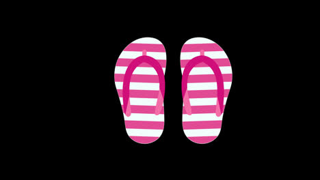 A-pair-of-pink-and-white-striped-sandals-icon-concept-loop-animation-video-with-alpha-channel