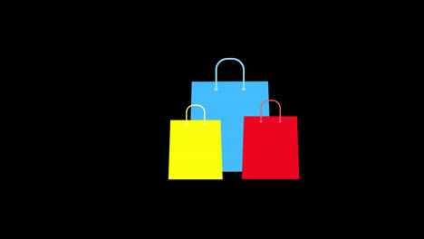 shopping-bag-with-white-handles-icon-concept-loop-animation-video-with-alpha-channel