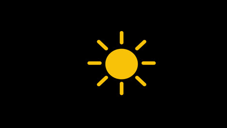 Eine-Konzeptschleifenanimation-Mit-Gelbem-Sonnensymbol-Und-Alphakanal