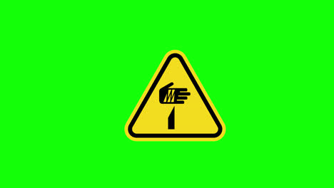Un-Triángulo-Amarillo-Advertencia-Seguridad-Primero-Bordes-Afilados-Mire-Sus-Dedos-Símbolo-Signo-Icono-Animación-Conceptual-Con-Canal-Alfa