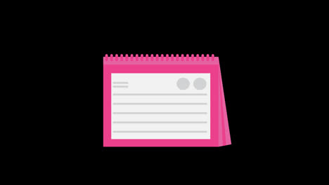 a-pink-notebook-with-a-notepad-on-top-of-it-icon-concept-animation-with-alpha-channel