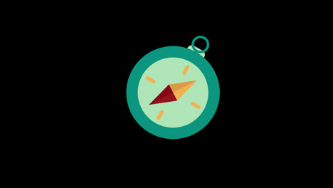 Compass-icon-concept-loop-animation-video-with-alpha-channel