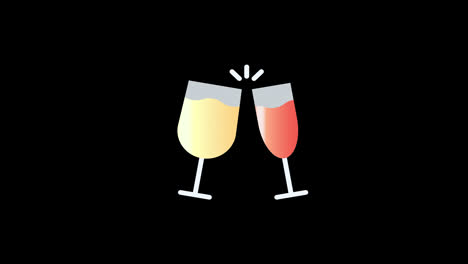 two-glasses-of-wine-icon-concept-loop-animation-video-with-alpha-channel