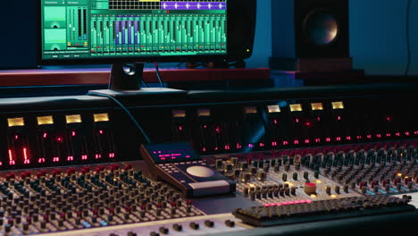 Professional-studio-control-room-with-pre-amp-knobs-and-faders