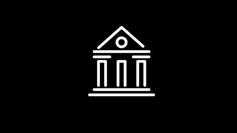 Black-and-white-with-columns-icon-concept-loop-animation-video-with-alpha-channel