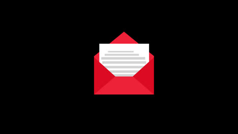 A-red-envelope-message-mail-concept-loop-animation-video-with-alpha-channel