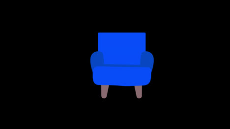 Un-Sofá-Azul-Con-Piernas-Icono-Concepto-Bucle-Animación-Vídeo-Con-Canal-Alfa