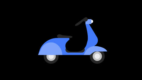 Ein-Blauer-Roller-Mit-Blauen-Rädern-Symbol-Konzept-Animation-Mit-Alphakanal