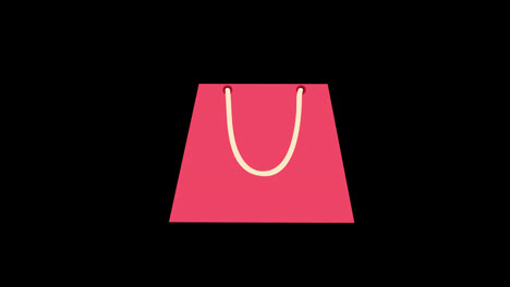 A-pink-shopping-bag-with-white-handles-icon-concept-loop-animation-video-with-alpha-channel