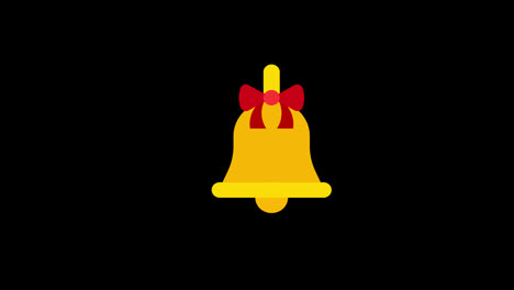 A-yellow-bell-with-bow-icon-concept-loop-animation-video-with-alpha-channel