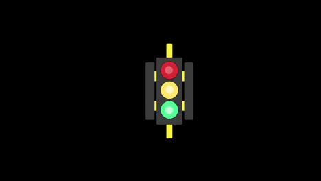 A-traffic-light-with-different-colored-lights-icon-concept-loop-animation-video-with-alpha-channel