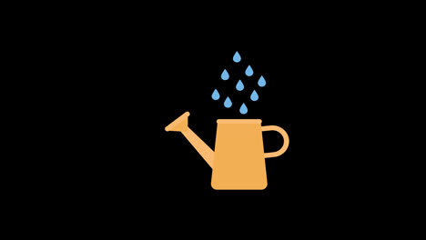 a-yellow-watering-can-with-rain-drops-coming-out-of-it-icon-concept-animation-with-alpha-channel