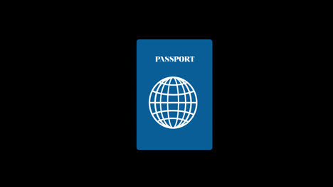 A-blue-passport-with-a-globe-icon-concept-loop-animation-video-with-alpha-channel