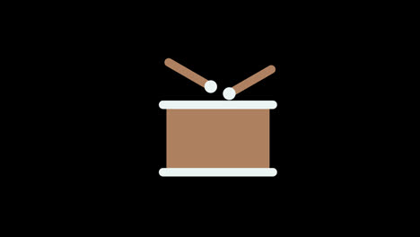drum-with-two-wooden-sticks-on-top-of-it-icon-concept-loop-animation-video-with-alpha-channel