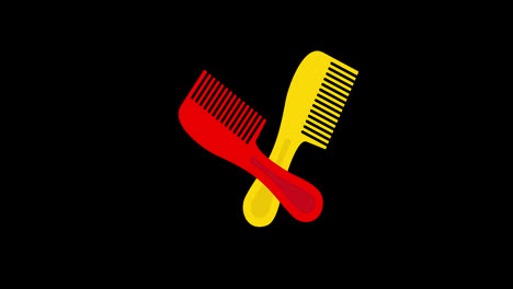 comb-hairbrush-icon-concept-loop-animation-video-with-alpha-channel