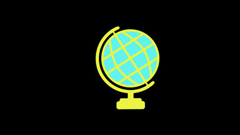 Ein-Blauer-Und-Grüner-Globus,-Planet-Erde,-Kartensymbol,-Konzept,-Transparenter-Hintergrund-Mit-Alphakanal