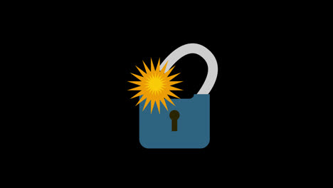 A-lock-bursting-keyhole-icon-concept-loop-animation-video-with-alpha-channel