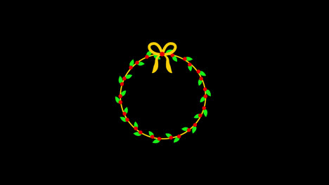 A-wreath-of-leaves-and-berries-icon-concept-loop-animation-video-with-alpha-channel